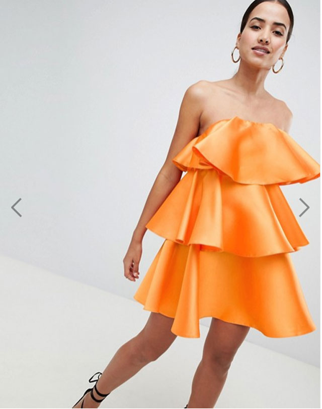 Naranjas Volantes Desing F8bfpq Asos Vestido OuXPZki