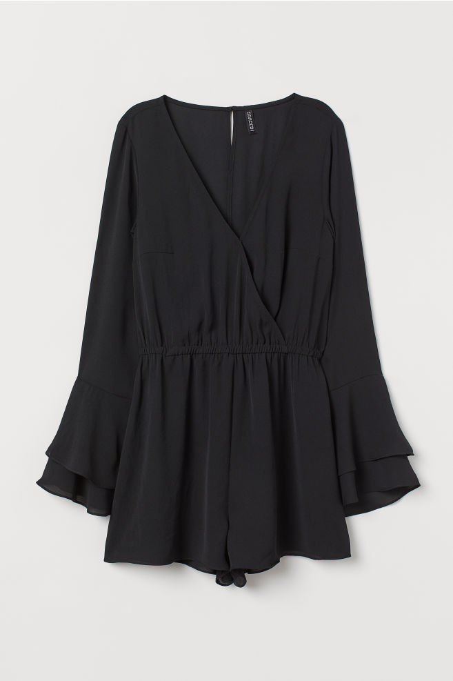 H&M 24,99 - Mono fluido de gasa con manga acampanada. Escote cruzado en V.