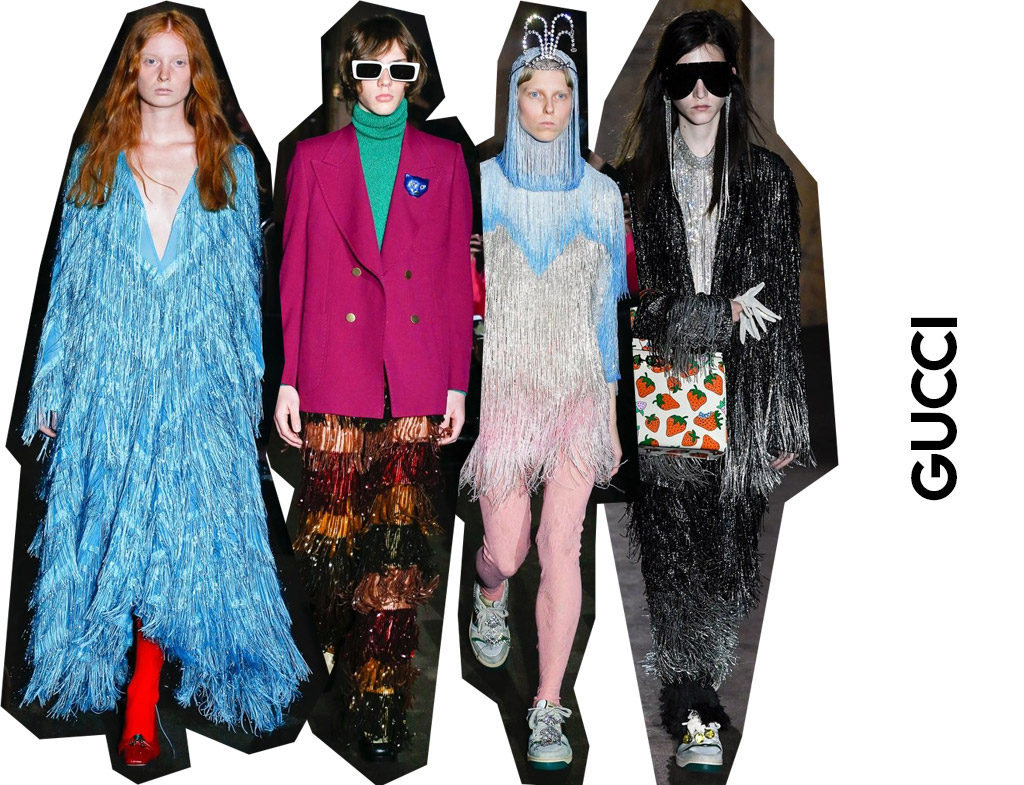 El loco show de Gucci y la tendencia de los flecos.