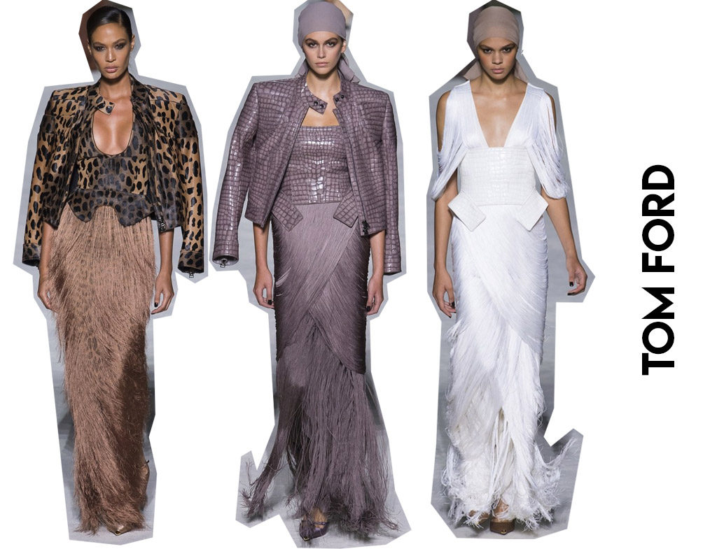 Tendencias primavera verano 2019 flecos desfile Tom Ford