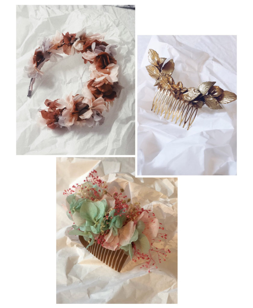 Tocados en forma de diadema o peineta para invitadas