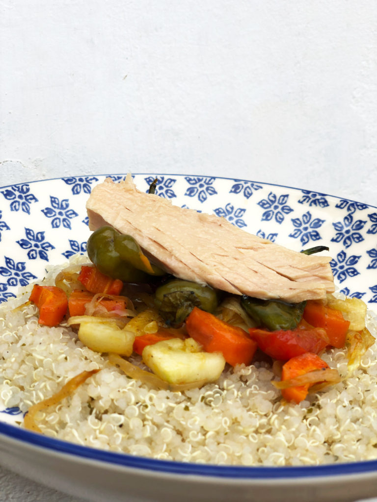 Receta ensalada de quinoa y pimientos de padrón