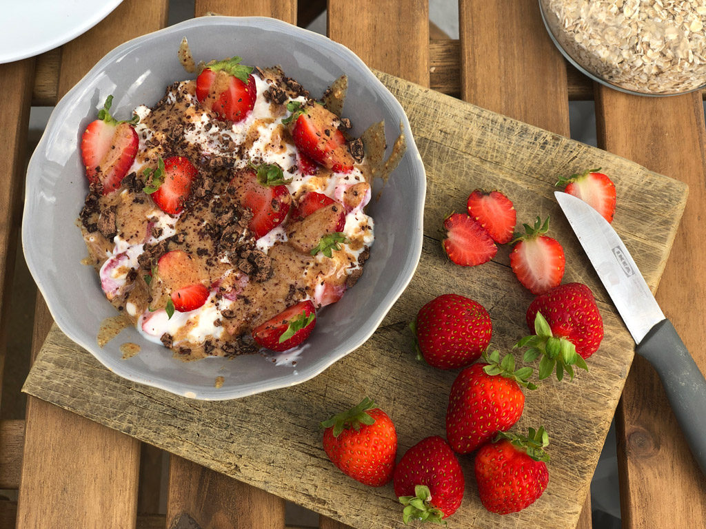 Pudding avena y fresas