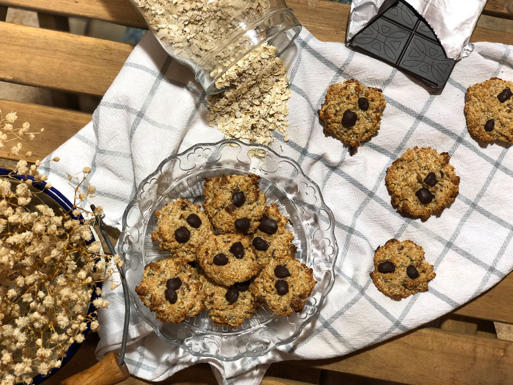 Galletas de avena, coco y chocolate
