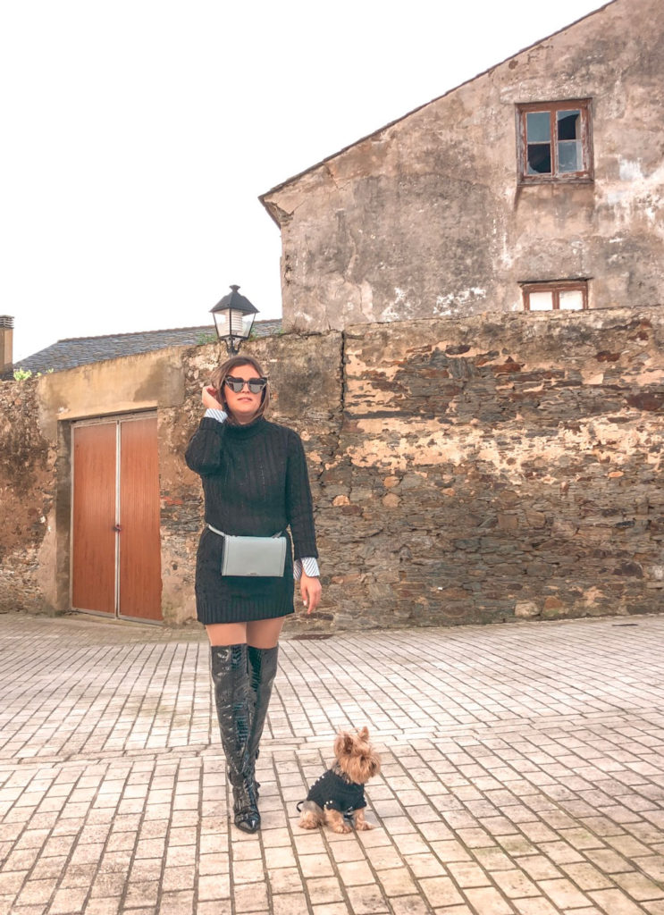 Vestido-jersey negro de Femmeluxe