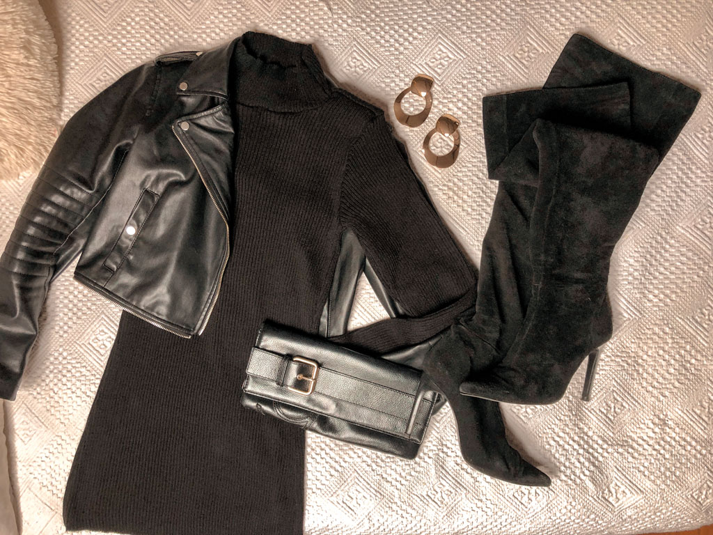 Vestido-jersey de canalé